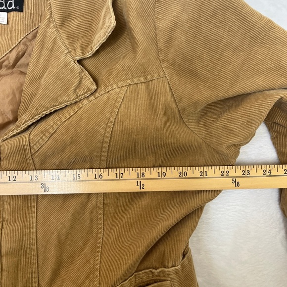 Mudd Y2K Tan Corduroy Zip Up Collared Jacket Academia sz XL Preppy Gilmore Girls - Picture 5 of 13